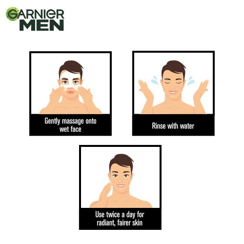 How To Use Garnier Men Turbo Bright Facewash